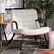 Baxton Studio Eisa Modern & Contemporary White Sherpa Upholstered and Walnut Brown Finished Wood Accent Chair 204-12579 - alternate 1